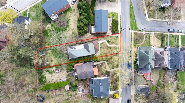 drone / aerial view with a residential view