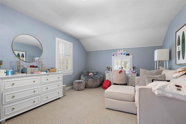 210 Creek Dr, Edgeworth, PA 15143 - bedroom featuring vaulted ceiling, carpet flooring, and baseboards