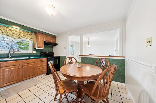 5000 Holly Ct, Murrysville, PA 15668 - dining area featuring crown molding, light tile patterned floors, and plenty of natural light