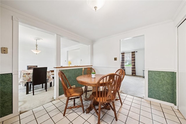 5000 Holly Ct, Murrysville, PA 15668 - dining space with crown molding, light colored carpet, and light tile patterned floors