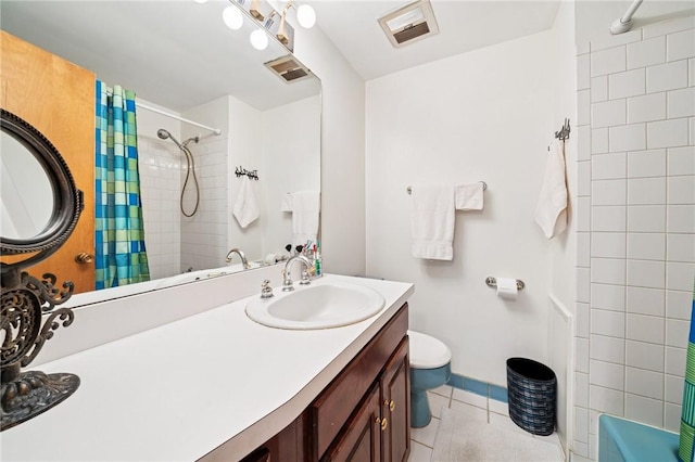 5000 Holly Ct, Murrysville, PA 15668 - full bathroom with toilet, shower / tub combo with curtain, tile patterned flooring, and visible vents