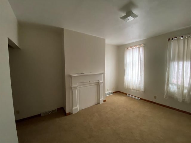 2410 Jane St, South Side, PA 15203 - unfurnished living room with carpet flooring, baseboards, and visible vents