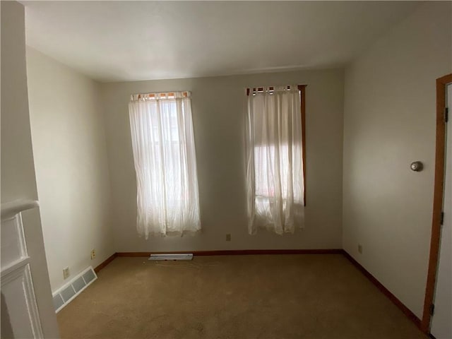 2410 Jane St, South Side, PA 15203 - unfurnished room with light carpet, visible vents, and baseboards