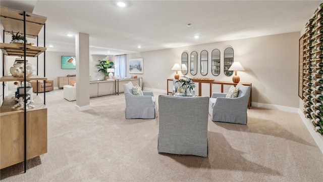 406 Barons Ct, Peters Twp, PA 15367 - carpeted living area with recessed lighting and baseboards