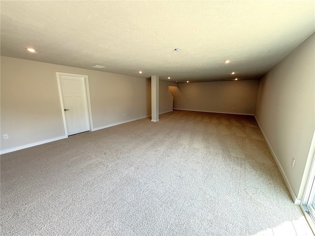 406 Barons Ct, Peters Twp, PA 15367 - spare room featuring light colored carpet, recessed lighting, baseboards, and a textured ceiling