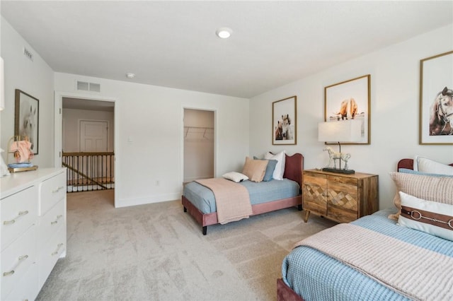 406 Barons Ct, Peters Twp, PA 15367 - bedroom with light carpet, baseboards, a closet, and a walk in closet