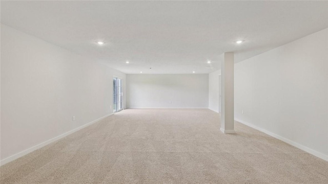 406 Barons Ct, Peters Twp, PA 15367 - basement featuring light colored carpet and recessed lighting