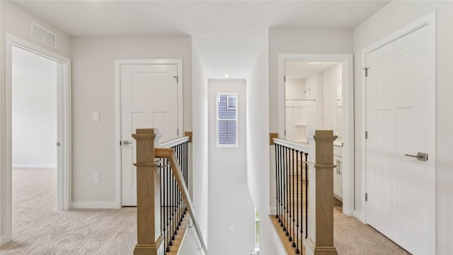 406 Barons Ct, Peters Twp, PA 15367 - hall with an upstairs landing and light colored carpet