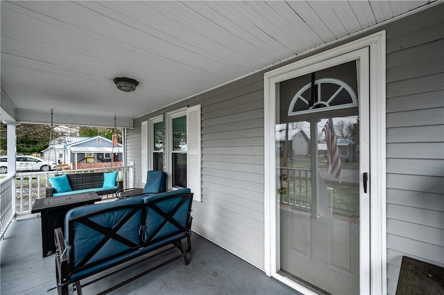 exterior space with covered porch