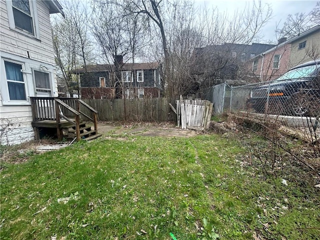 view of yard with fence
