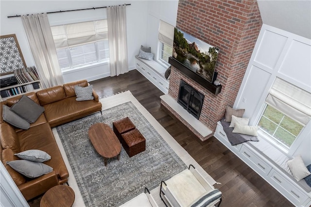 1371 Carnahan Rd, Banksville/Westwood, PA 15220 - living area featuring wood finished floors and a fireplace