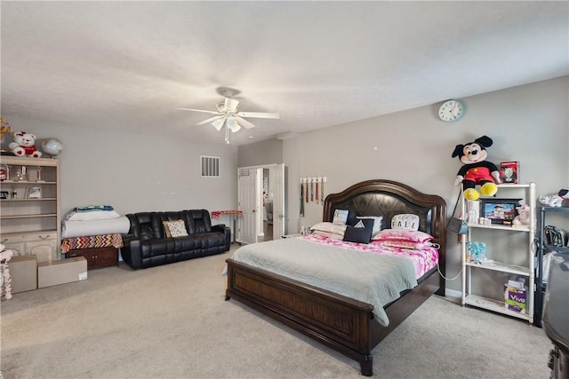 423 Labrador Ln, Jefferson Hills, PA 15025 - bedroom with ceiling fan, carpet flooring, and visible vents