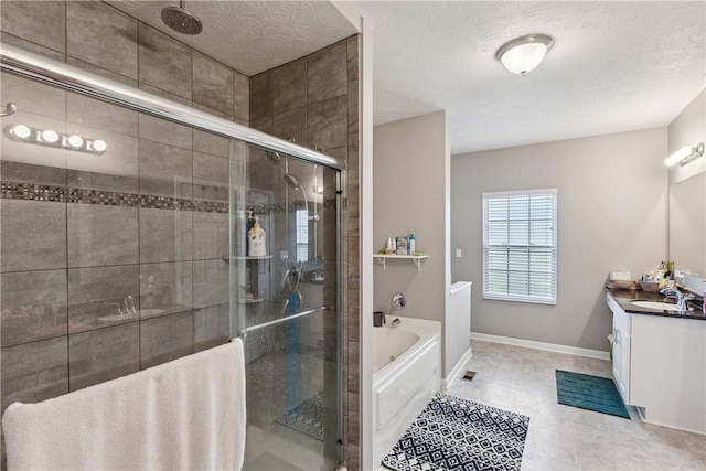 423 Labrador Ln, Jefferson Hills, PA 15025 - full bath featuring baseboards, a shower stall, a garden tub, and vanity