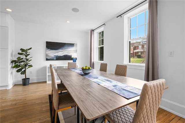 4721 Stanton Ave, Stanton Heights, PA 15201 - dining area with recessed lighting, light wood-style floors, and baseboards