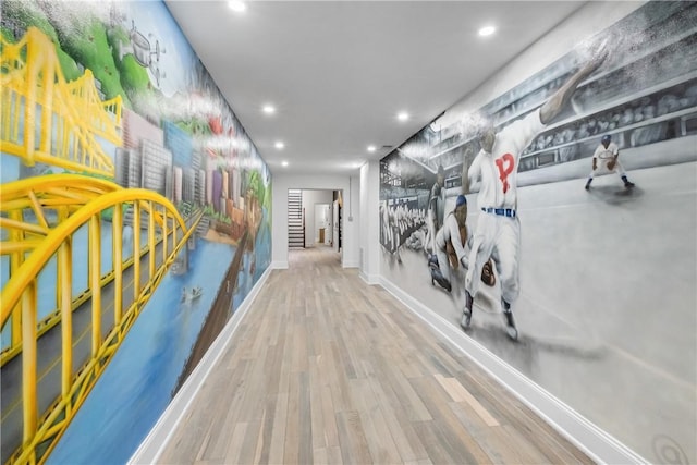 4721 Stanton Ave, Stanton Heights, PA 15201 - corridor with baseboards, recessed lighting, and wood finished floors