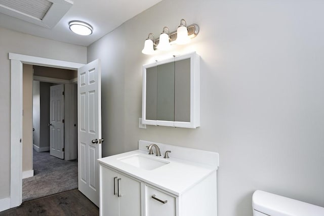 2017 Leishman, Arnold, PA 15068 - bathroom with toilet, vanity, wood finished floors, and baseboards