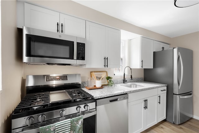 2011 Woodward Ave, Brookline, PA 15226 - kitchen with stainless steel appliances, light stone countertops, white cabinetry, and a sink