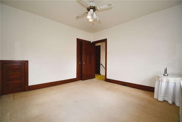 2714 Graham Blvd, Wilkinsburg, PA 15235 - empty room with ceiling fan, light colored carpet, and baseboards