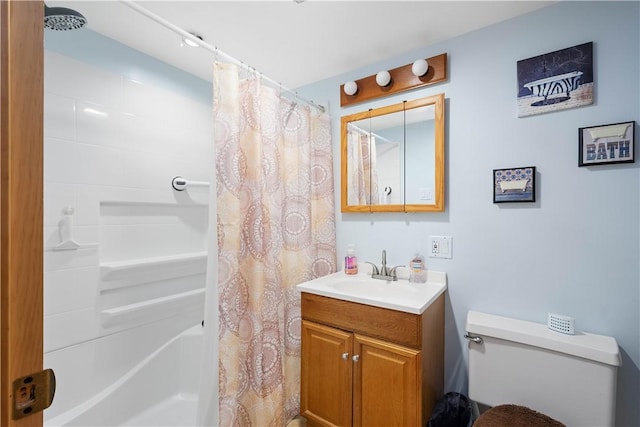 16 Fishpot Rd, Centerville, PA 15368 - bathroom with shower / tub combo with curtain, vanity, and toilet