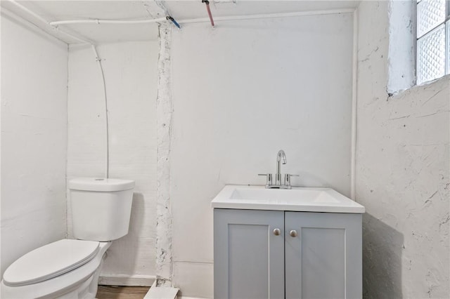 bathroom with toilet and vanity