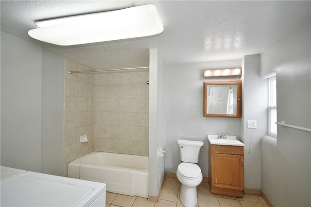 2331 Jane St, South Side, PA 15203 - bathroom featuring vanity, toilet, tile patterned floors,  shower combination, and a textured ceiling