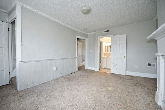 2331 Jane St, South Side, PA 15203 - unfurnished bedroom featuring carpet floors, crown molding, and ensuite bath