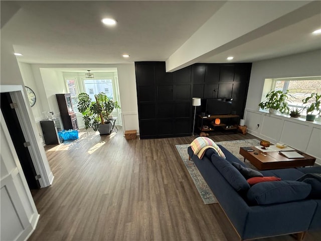 6755 Mcpherson Blvd, Point Breeze, PA 15208 - living room featuring recessed lighting, wood finished floors, and plenty of natural light