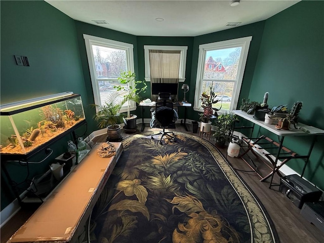 6755 Mcpherson Blvd, Point Breeze, PA 15208 - living area with wood finished floors, visible vents, and a wealth of natural light