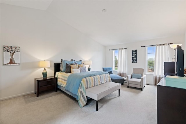 1743 Holmes Dr, Franklin Park, PA 15143 - bedroom featuring baseboards, vaulted ceiling, and light colored carpet