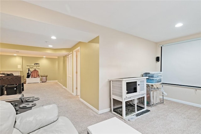 1743 Holmes Dr, Franklin Park, PA 15143 - carpeted home theater room featuring baseboards and recessed lighting