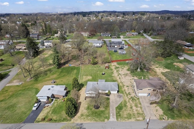 aerial view with a residential view