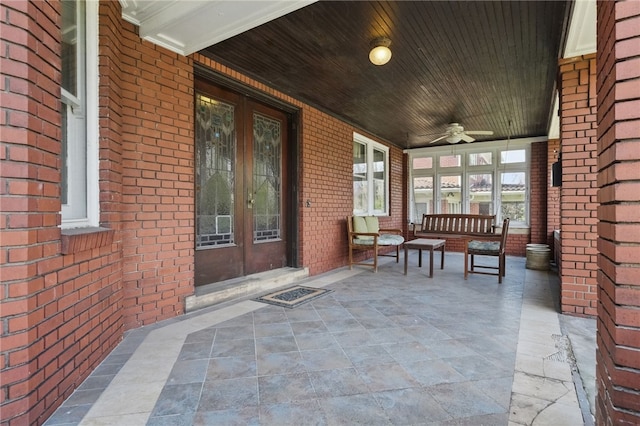 5818 Aylesboro Ave, Squirrel Hill, PA 15217 - covered porch with french doors and a ceiling fan