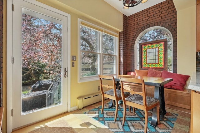 5818 Aylesboro Ave, Squirrel Hill, PA 15217 - dining room with brick wall