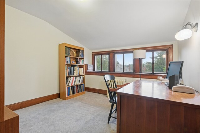 5818 Aylesboro Ave, Squirrel Hill, PA 15217 - office featuring vaulted ceiling, carpet, and baseboards