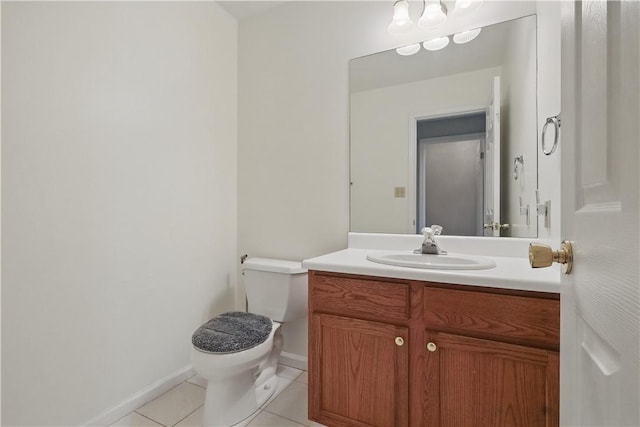 827 Brookfield Dr, Seven Fields Boro, PA 16046 - bathroom with tile patterned floors, toilet, vanity, and baseboards