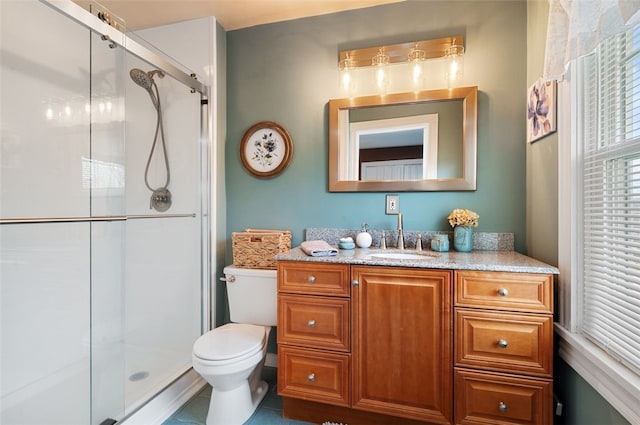 1 Alton Dr, Bethel Park, PA 15102 - bathroom featuring vanity, a shower stall, and toilet