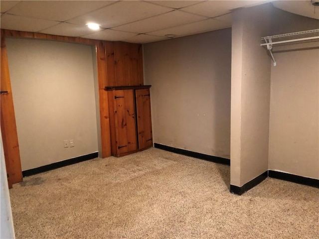 159 Oakville Rd, Chippewa Twp, PA 15010 - finished below grade area featuring light carpet, baseboards, and a drop ceiling