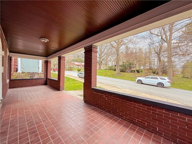 view of patio with a porch