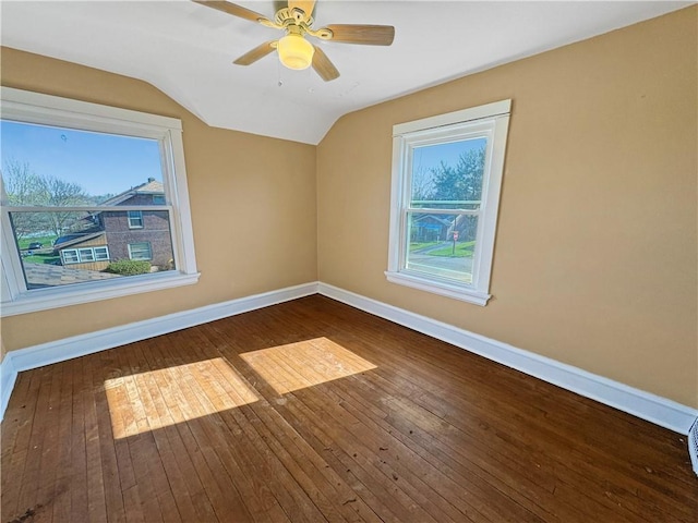 100 Shenango Blvd, Farrell, PA 16121 - bonus room featuring baseboards, a ceiling fan, vaulted ceiling, and hardwood / wood-style floors