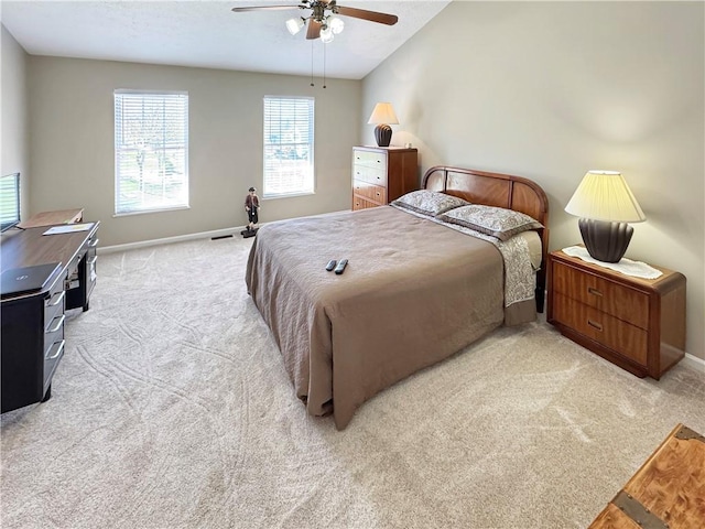 827 Boulder Dr, Bethel Park, PA 15102 - bedroom with baseboards, ceiling fan, and light colored carpet
