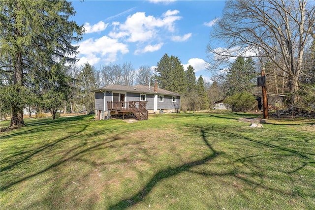2925 Mcneal Rd, Hampton, PA 15101 - view of yard with a wooden deck and stairway