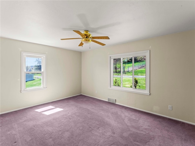320 Parcell St, Claysville, PA 15323 - carpeted spare room featuring ceiling fan, baseboards, and visible vents