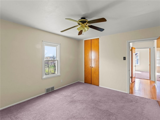 320 Parcell St, Claysville, PA 15323 - spare room with baseboards, a ceiling fan, visible vents, and carpet flooring