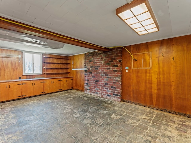 320 Parcell St, Claysville, PA 15323 - below grade area featuring wooden walls and tile patterned floors