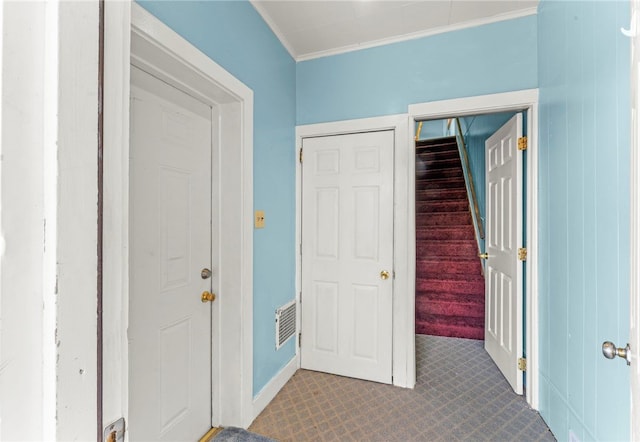 335 Queensbury Steet, Crafton Heights, PA 15205 - entrance foyer featuring visible vents, stairs, and crown molding