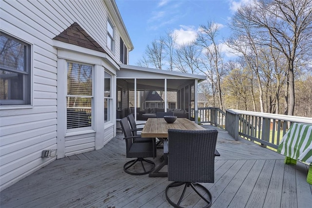 158 Edgemeade Dr, Monroeville, PA 15146 - wooden terrace featuring a sunroom and outdoor dining space