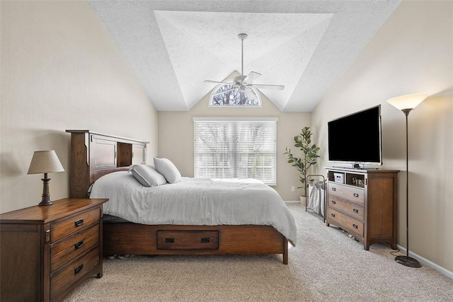 158 Edgemeade Dr, Monroeville, PA 15146 - bedroom with ceiling fan, light carpet, lofted ceiling, and baseboards