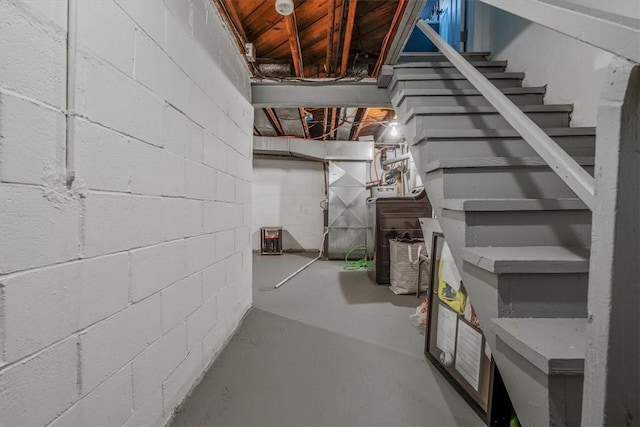 3906 Meadowbrook Blvd, Brentwood, PA 15227 - unfinished basement featuring concrete block wall and stairway