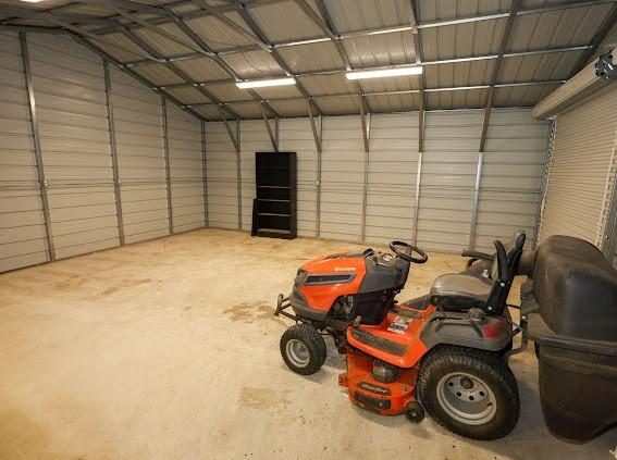 garage featuring metal wall