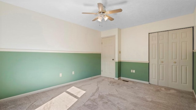 1420 Lexington Dr, Cecil, PA 15055 - unfurnished bedroom featuring baseboards, carpet flooring, a closet, and ceiling fan